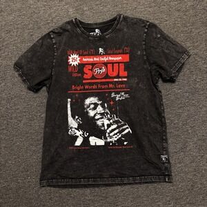 PRPS Goods Co Soul Graphic T-Shirt Mens Large Black Mineral Wash Excellent Cond